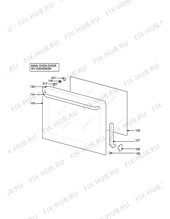 Взрыв-схема плиты (духовки) Aeg D4100-1B - Схема узла H10 Main Oven Door (large)